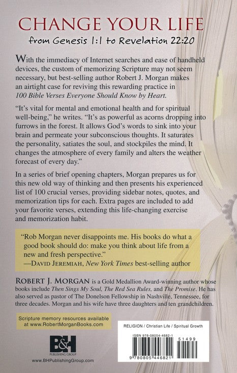 100 Bible Verses Everyone Should Know By Heart- Robert J. Morgan image 1