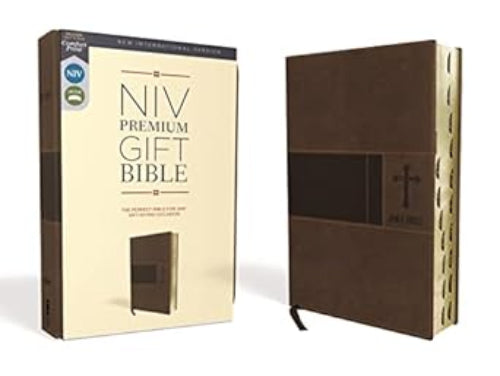 NIV, Premium Gift Bible, Leathersoft Brown, Red Letter, Thumb Indexed image 0