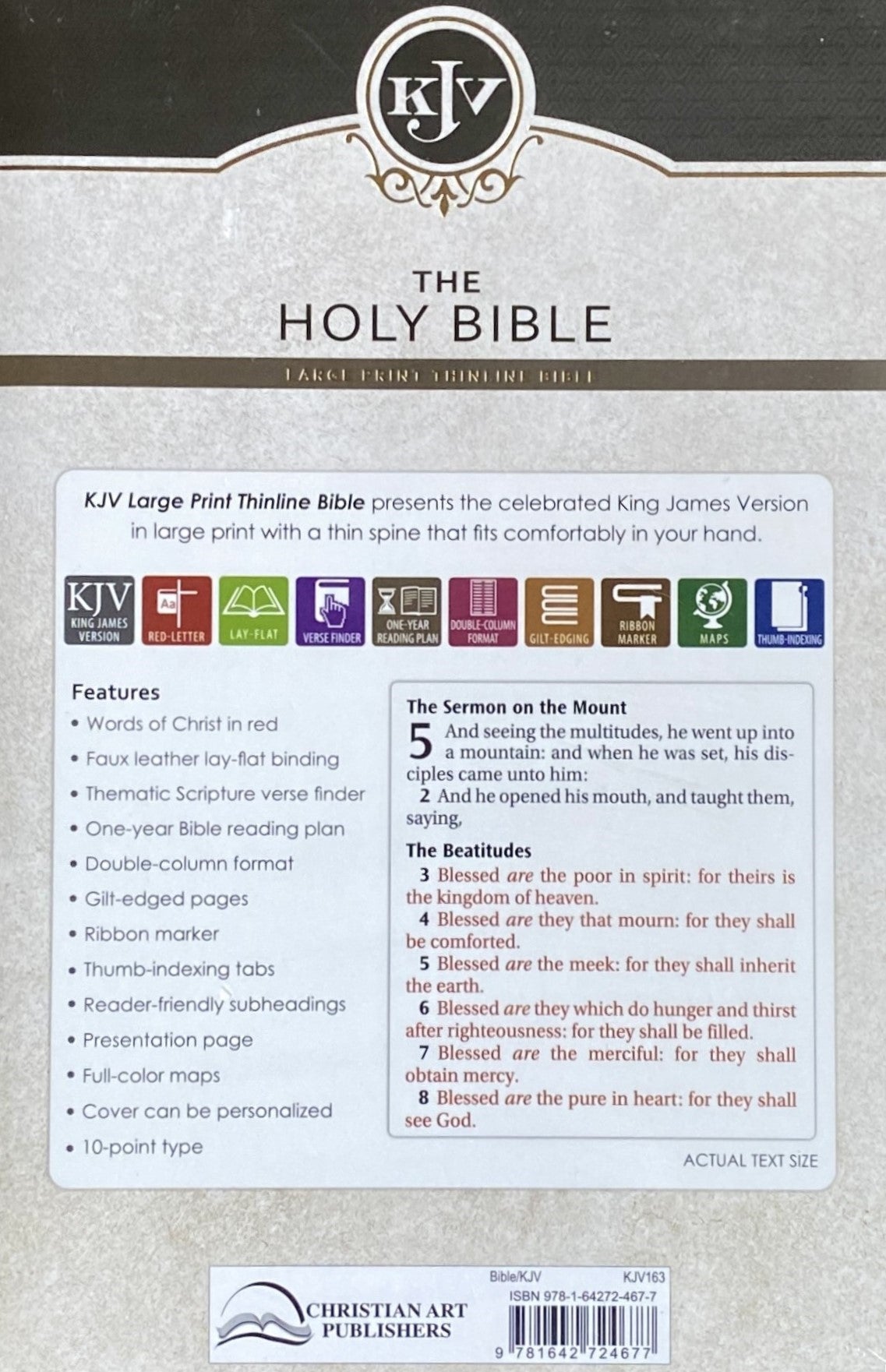 KJV Thinline Faux Leather White Wedding Bible, Thumb Indexed image 2