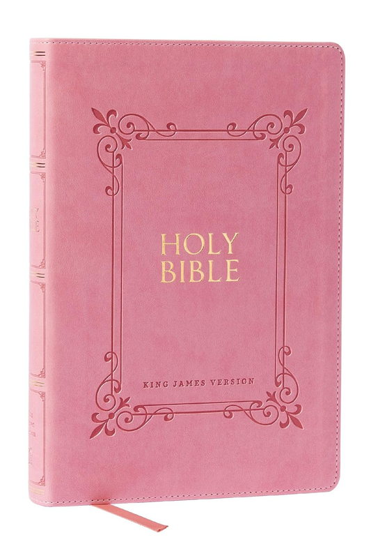 KJV Holy Bible, Large Print Center-Column Cross References, Pink Leathersoft image 0