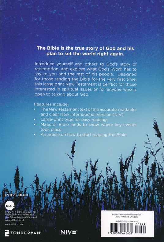 NIV Outreach New Testament Bible, Large Print, Paperback image 1