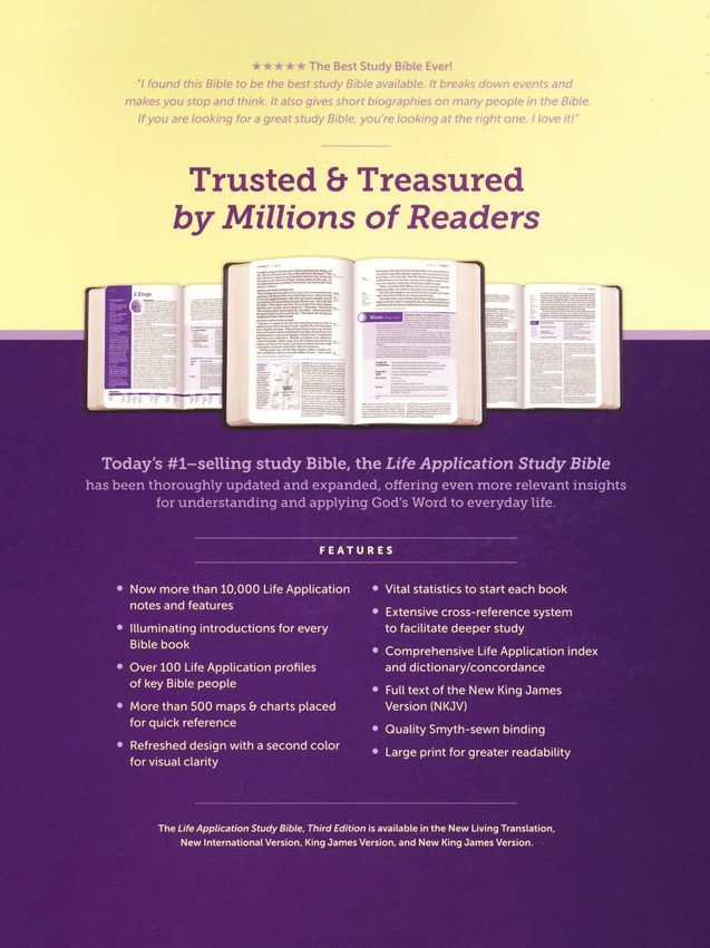 NKJV Life Application Study Bible, Third Edition, Large Print, Indexed image 1