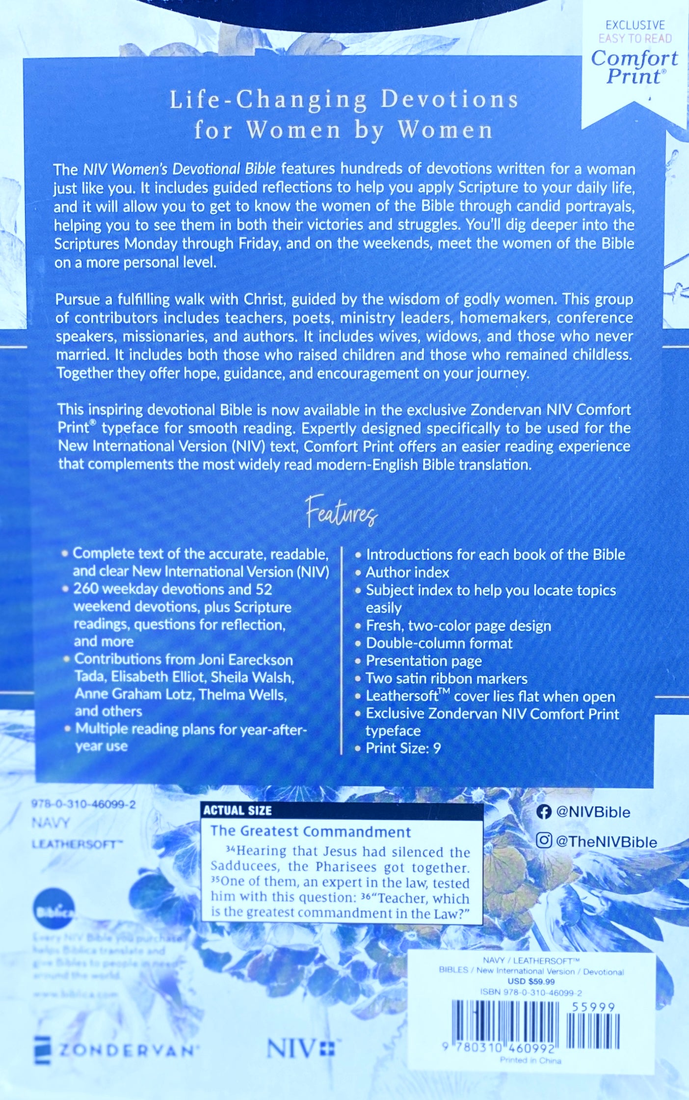 NIV, Women's Devotional Bible, by Women for Women Leathersoft Comfort Print image 2