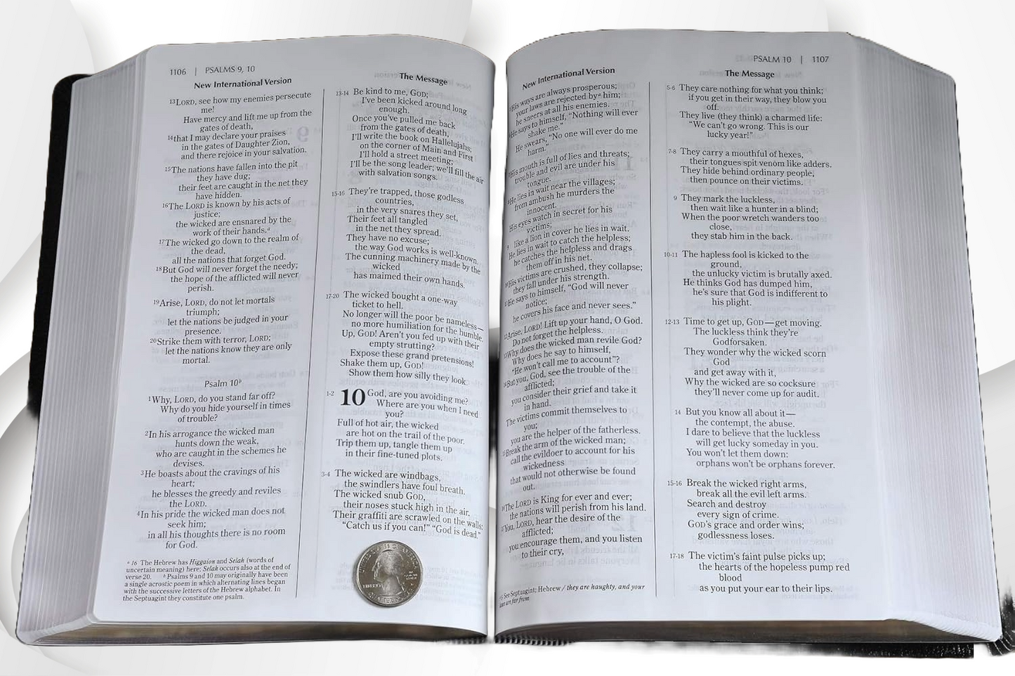 NIV, The Message, Parallel Bible, Large Print, Bonded Leather, Black image 1