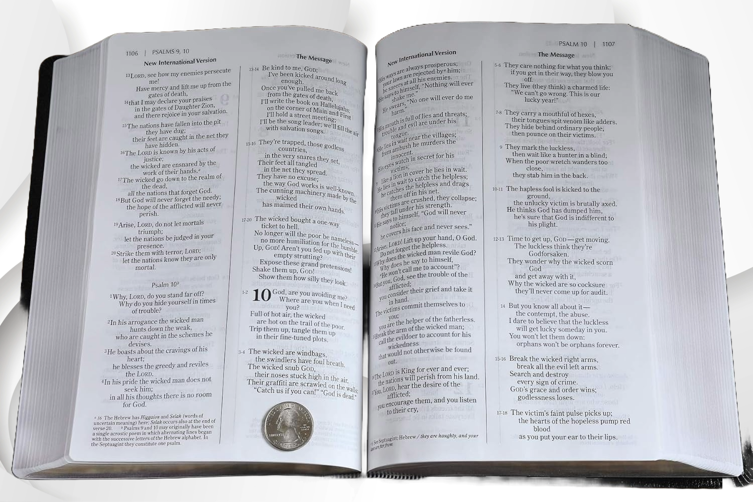 NIV, The Message, Parallel Bible, Large Print, Bonded Leather, Black image 1