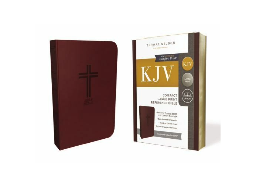 KJV Reference Bible, Compact 8-Point Print, Leathersoft, Burgundy image 0