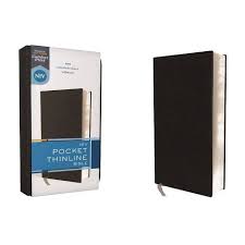 NIV, Pocket Thinline Bible, Bonded Leather, Black, Red Letter, Comfort Print image 0