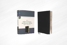NIV, Wide Margin Side Column Reference Bible, Note Space, Leathersoft Black image 0