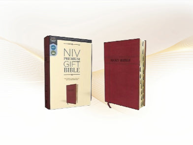 NIV Premium Gift Bible, Leathersoft, Thumb Indexed, Burgundy image 0