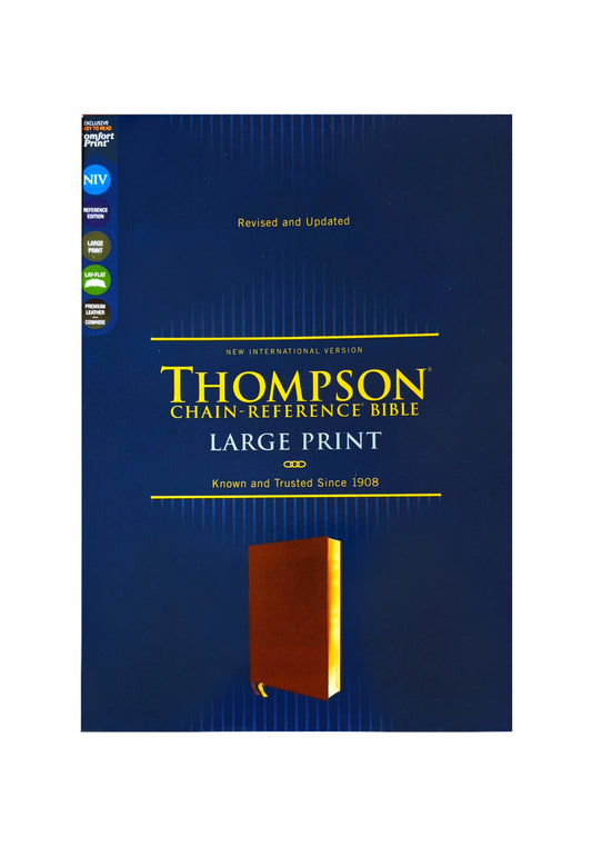 NIV Large-Print Thompson-Chain Reference Bible, Comfort Print, Genuine Cowhide image 0