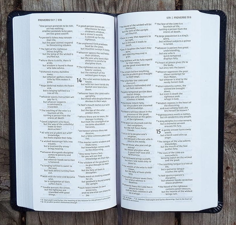 NIV, Pocket Thinline Bible, Bonded Leather, Black, Red Letter, Comfort Print image 1