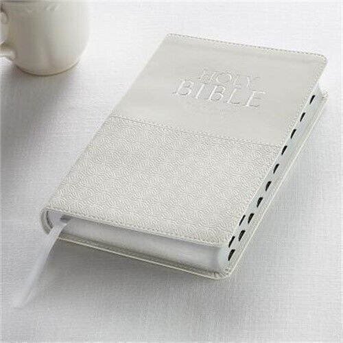 KJV Holy Bible White Lux Leather, Thumb Indexed Edition image 0