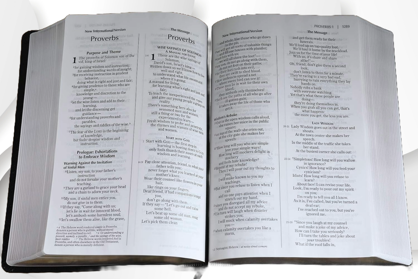 NIV, The Message, Parallel Bible, Large Print, Bonded Leather, Black image 2