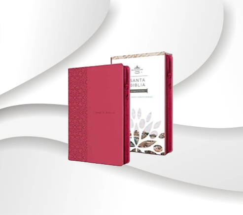 Biblia Reina Valera 1960, Letra Grande Símil Piel, Fucsia Cremallera image 0