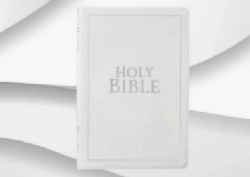 KJV Thinline Faux Leather White Wedding Bible, Thumb Indexed image 0