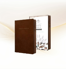 Biblia Reina Valera 1960 Letra Grande Símil Piel Canela Cremallera Tamaño Manual image 0