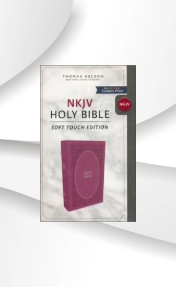 Holy Bible NKJV: Soft Touch Edition, Imitation Leather, Pink, Comfort Print image 1