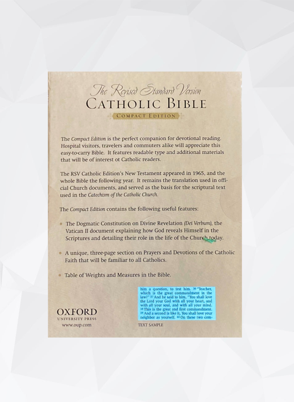 The Revised Standard Version Catholic Bible, Oxford University Press image 1