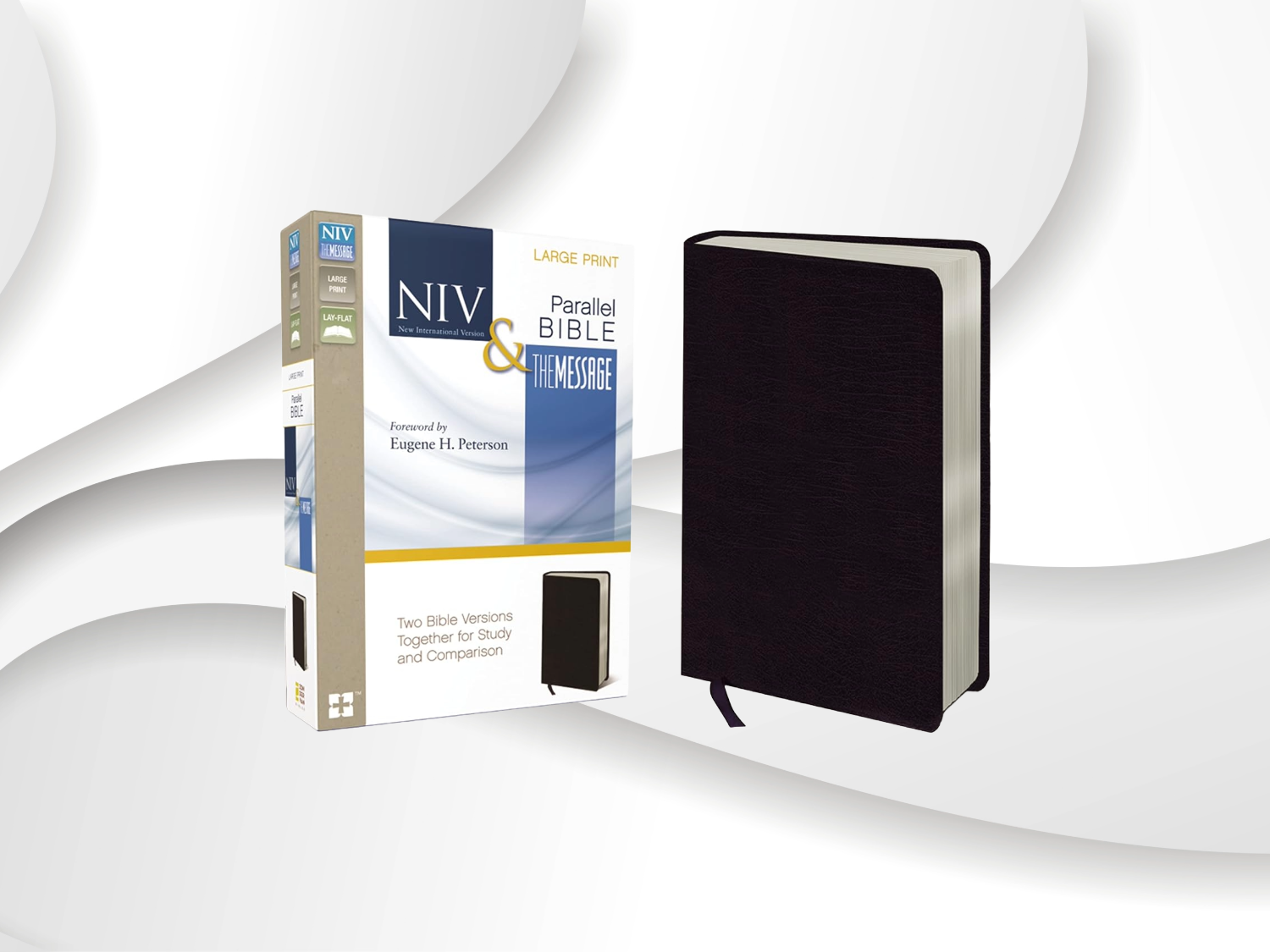 NIV, The Message, Parallel Bible, Large Print, Bonded Leather, Black image 0