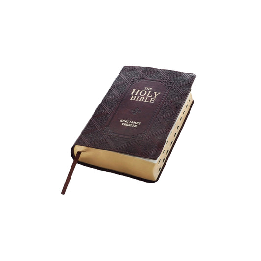 King James Version Giant Print Bible: Leather Lux Pattern, Thumb Indexed image 0